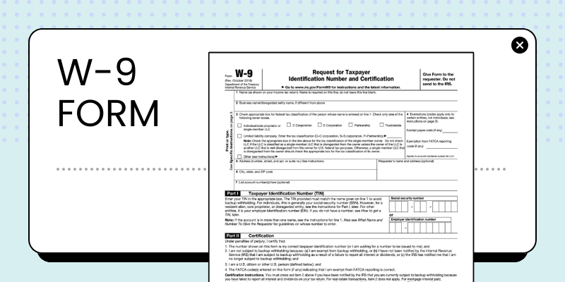 The printable W9 template (request for TIN)